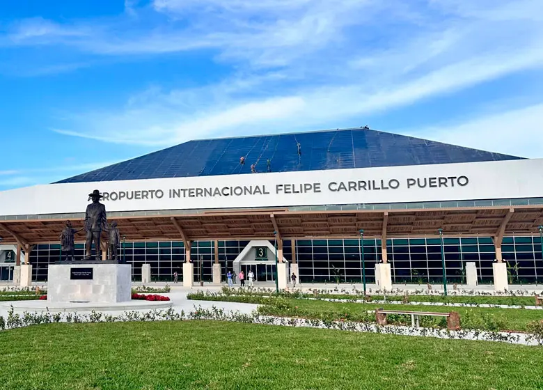 Panoramic view of the air terminal at the Tulum Airport
